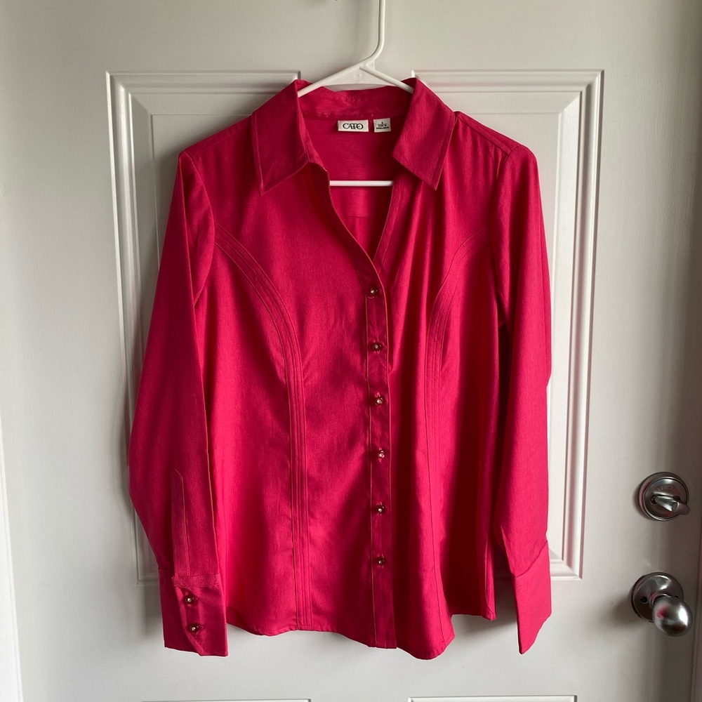 CATO Women’s 3/4 Sleeve Button Down Top